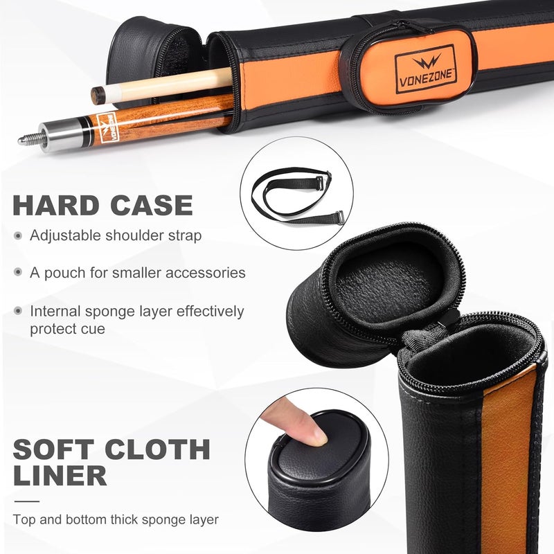 vonezone Pool Cue Stick,Pro Cue with Hard Case,Pool Sticks for Adults,Womens Pool Cue,Pool Cues for Men,58inch 19-21oz Billiard Stick Pool Cue Set,Pink/Orange/Green - Image 5